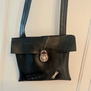 Recycled inner tube rubber crossbody hand made